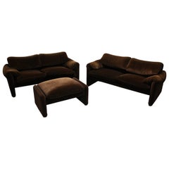 Maralunga sofa set by Vico Magistretti for Cassina, 1973