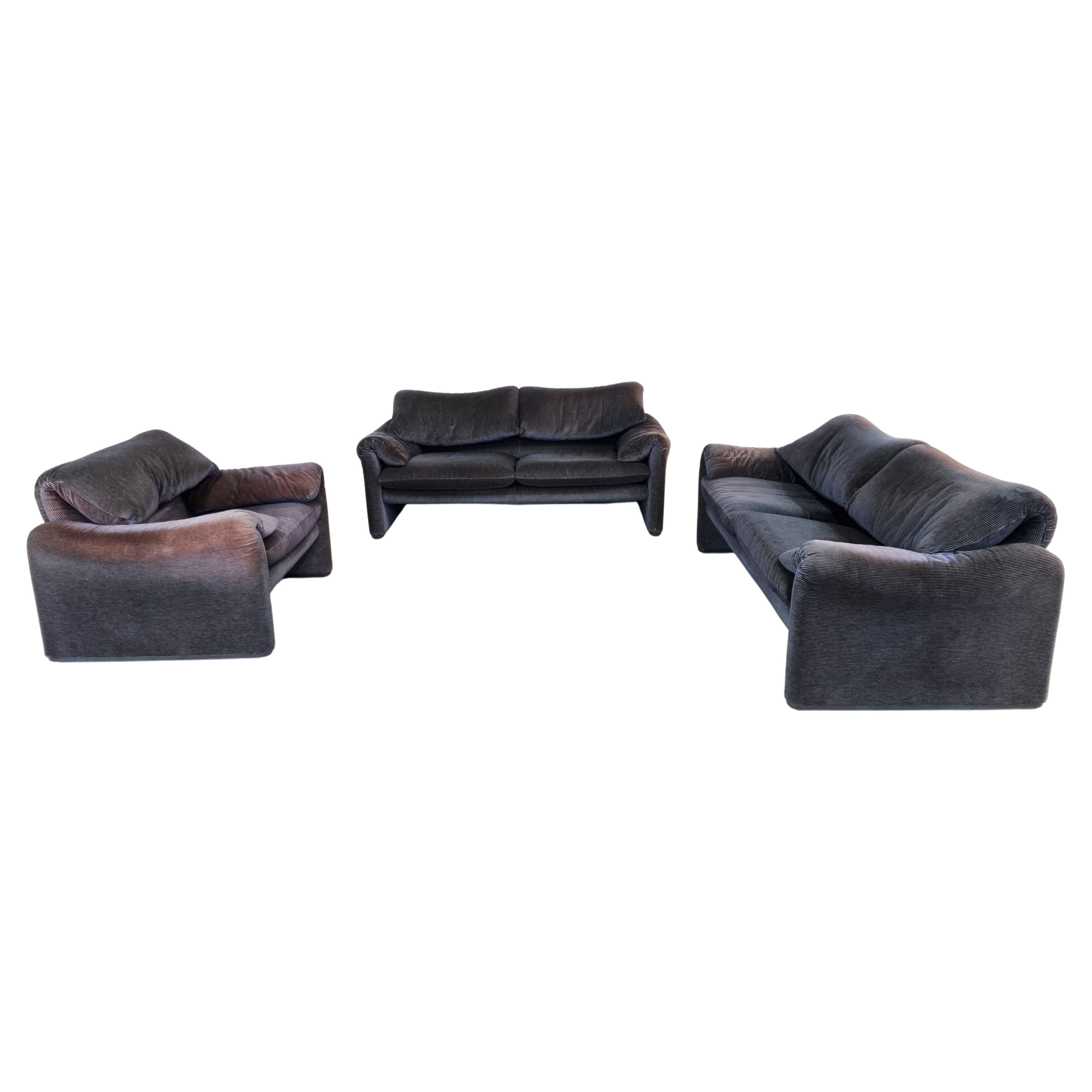 Maralunga Sofa Set by Vico Magistretti for Cassina, 1973