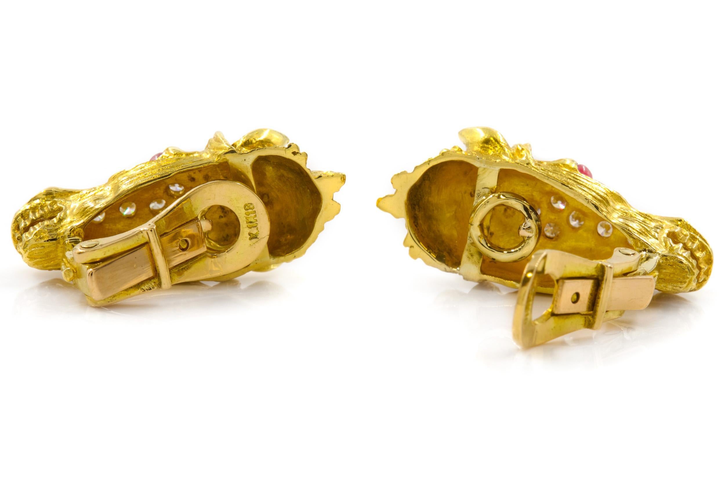 Maramenos & Pateras Pulsera y Pendientes Caballo de Oro de 18k, Diamantes y Rubíes Siglo XXI y contemporáneo en venta