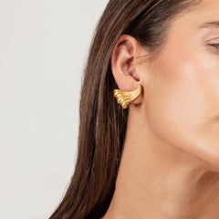 Vintage Maramenos & Pateras Wave 18ct Gold Earrings