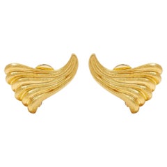 Vintage Maramenos & Pateras Wave 18ct Gold Earrings