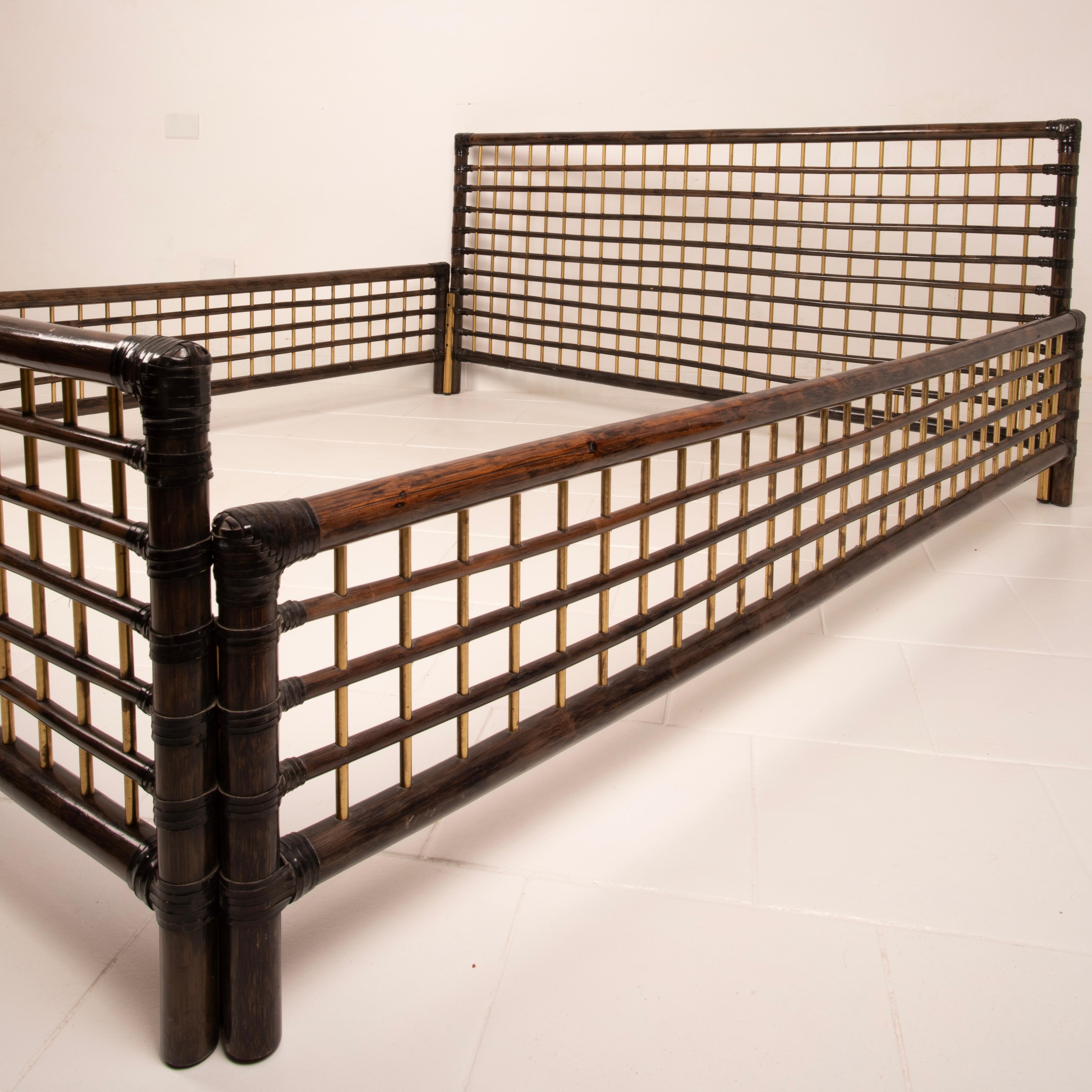 Ottone Marango Bed Frame by Alberto Smania for Smania Studio Interni, 1967 in vendita
