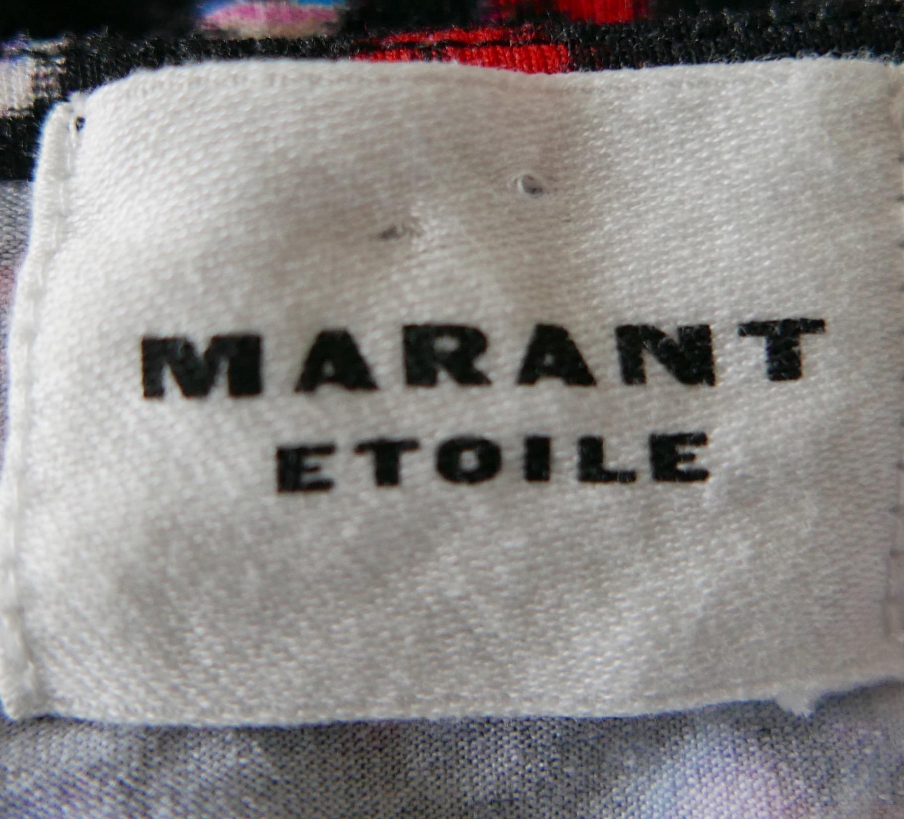 Marant Etoile Jadiya floral draped jersey dress In Excellent Condition For Sale In London, GB
