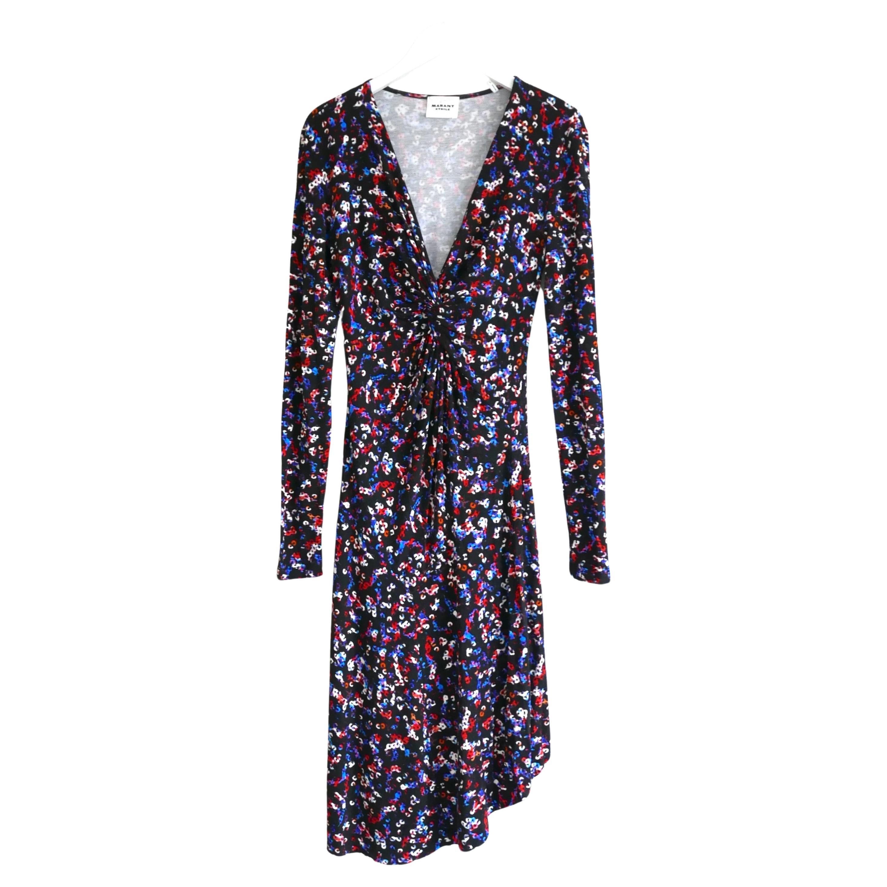 Marant Etoile Jadiya floral draped jersey dress For Sale