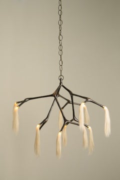 Maratus Sculptural Horsehair and Bronze Pendant Lamp by Isabel Moncada