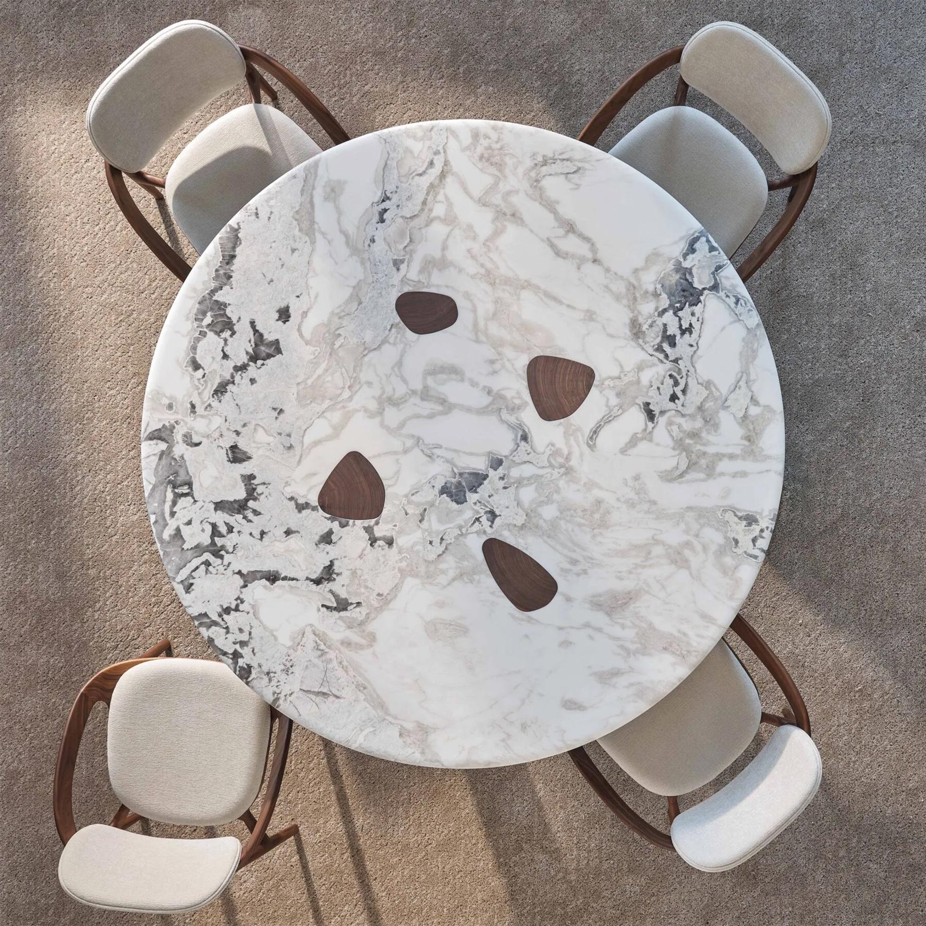Mesa de Comedor Redonda Marbelesa Nogal Mármol en venta