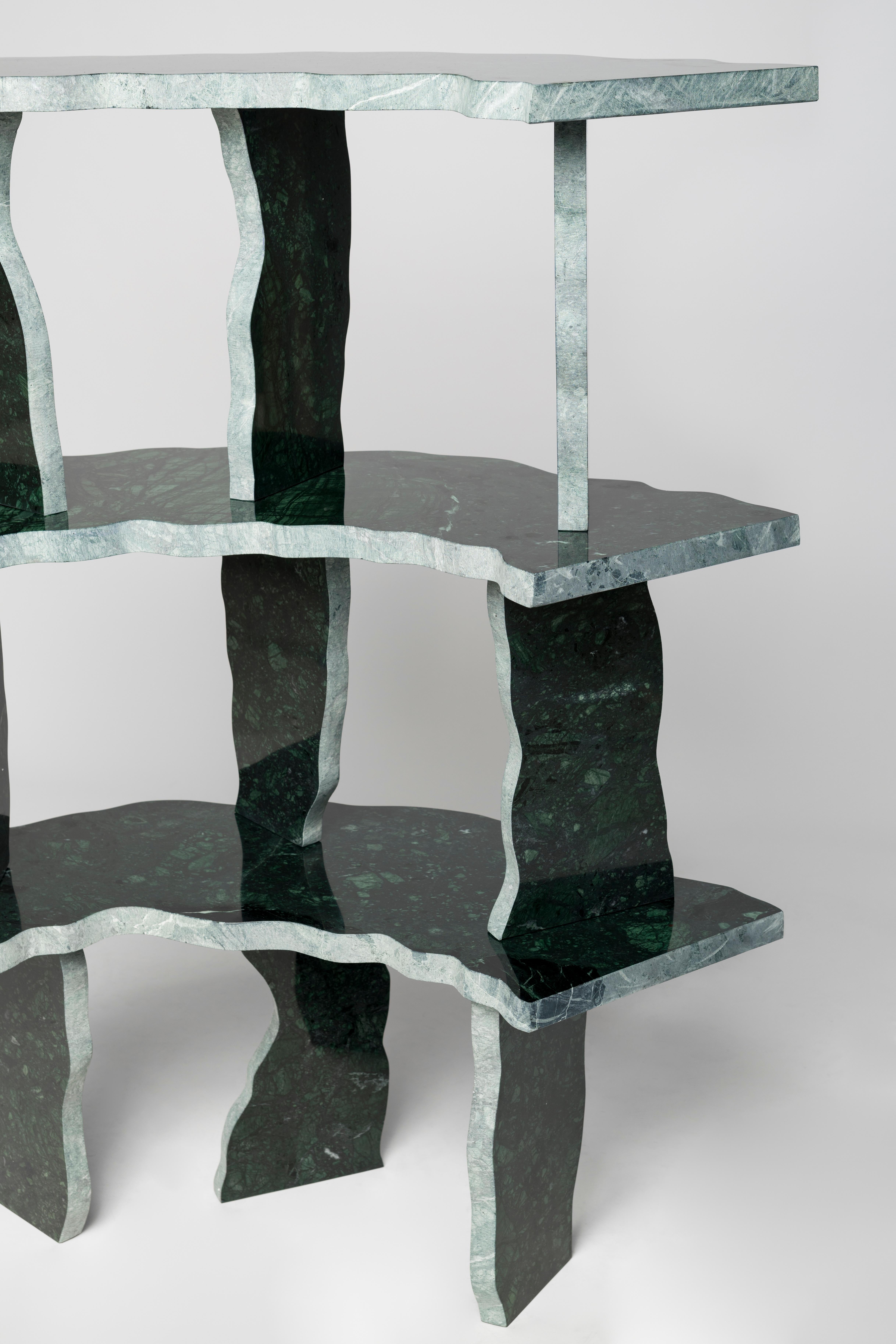Italian Marbelicious, contemporary collectible bookcase in Guatemala marble handmade ITA For Sale