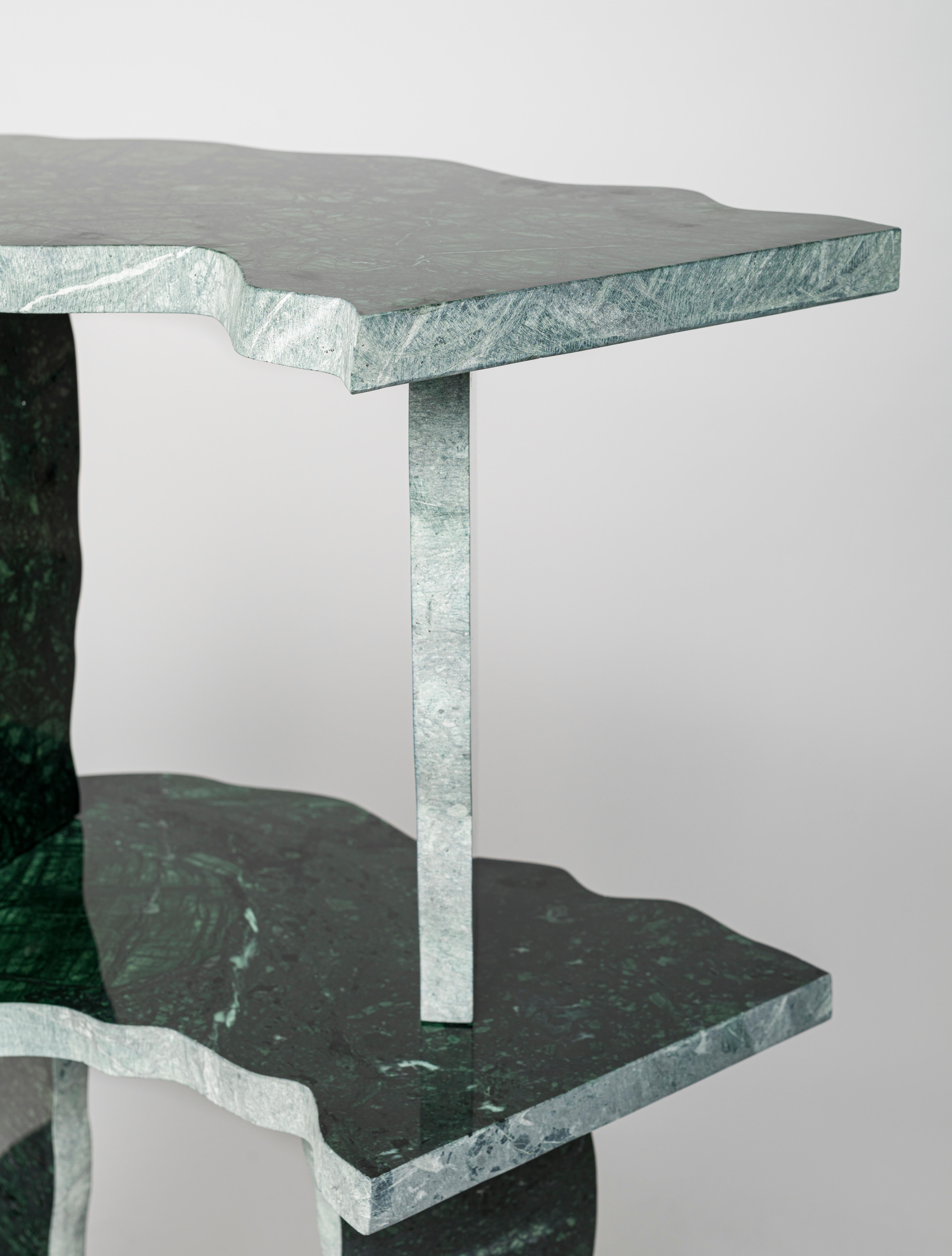 Hand-Crafted Marbelicious, contemporary collectible low bookcase in Guatemala marble For Sale