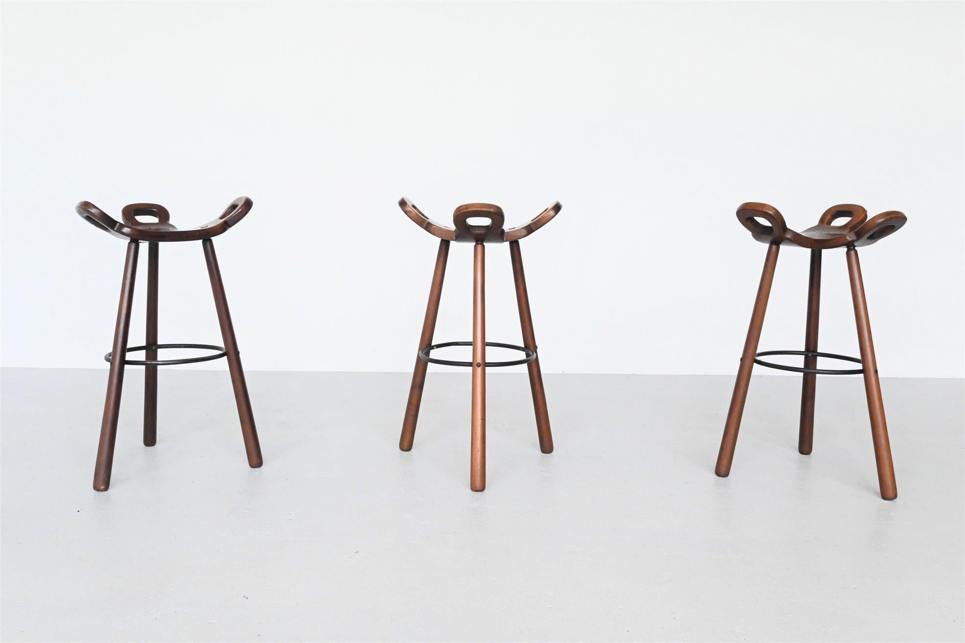 Mid-Century Modern Marbella Brutalist Bar Stools Confonorm, Spain, 1970