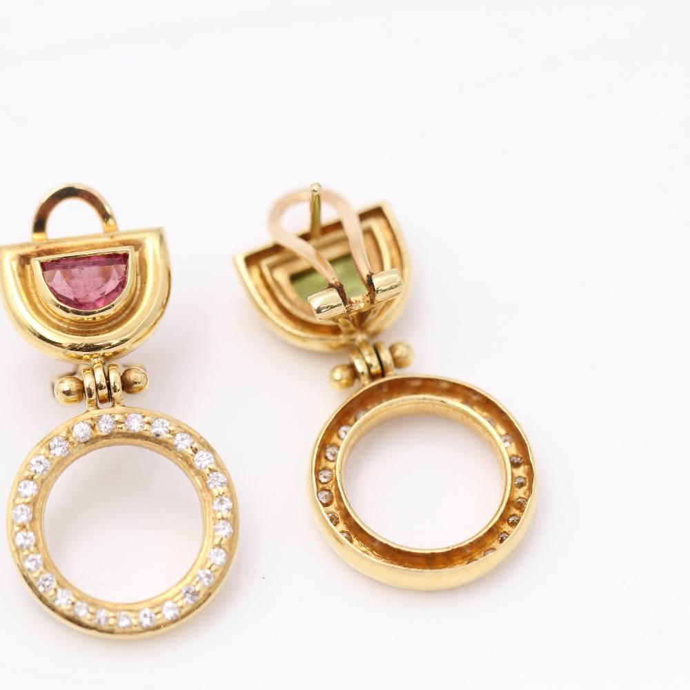 MARBELLA Earrings in Gold and Diamonds In Excellent Condition For Sale In BARCELONA, ES