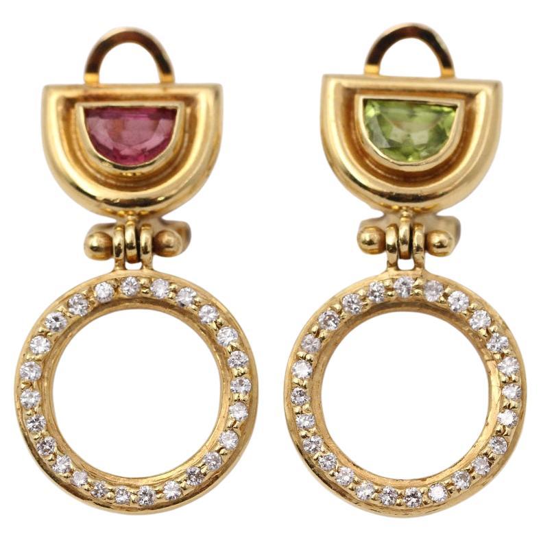 MARBELLA Earrings in Gold and Diamonds For Sale