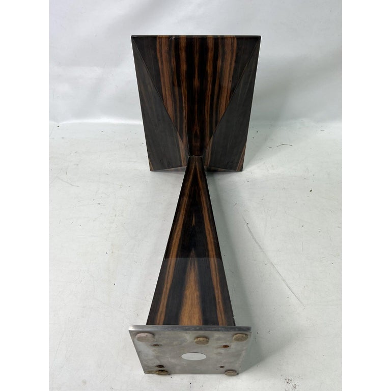 Marbello Design MidCentury Modern Style Zebra Wood Side Table For Sale