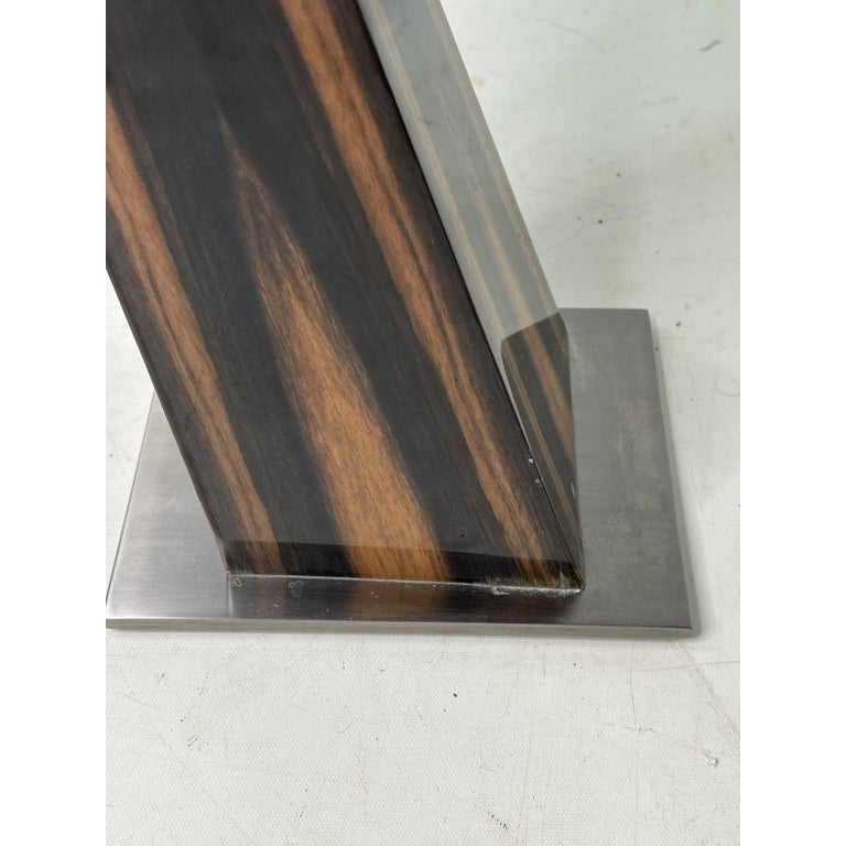 Marbello Design MidCentury Modern Style Zebra Wood Side Table For Sale