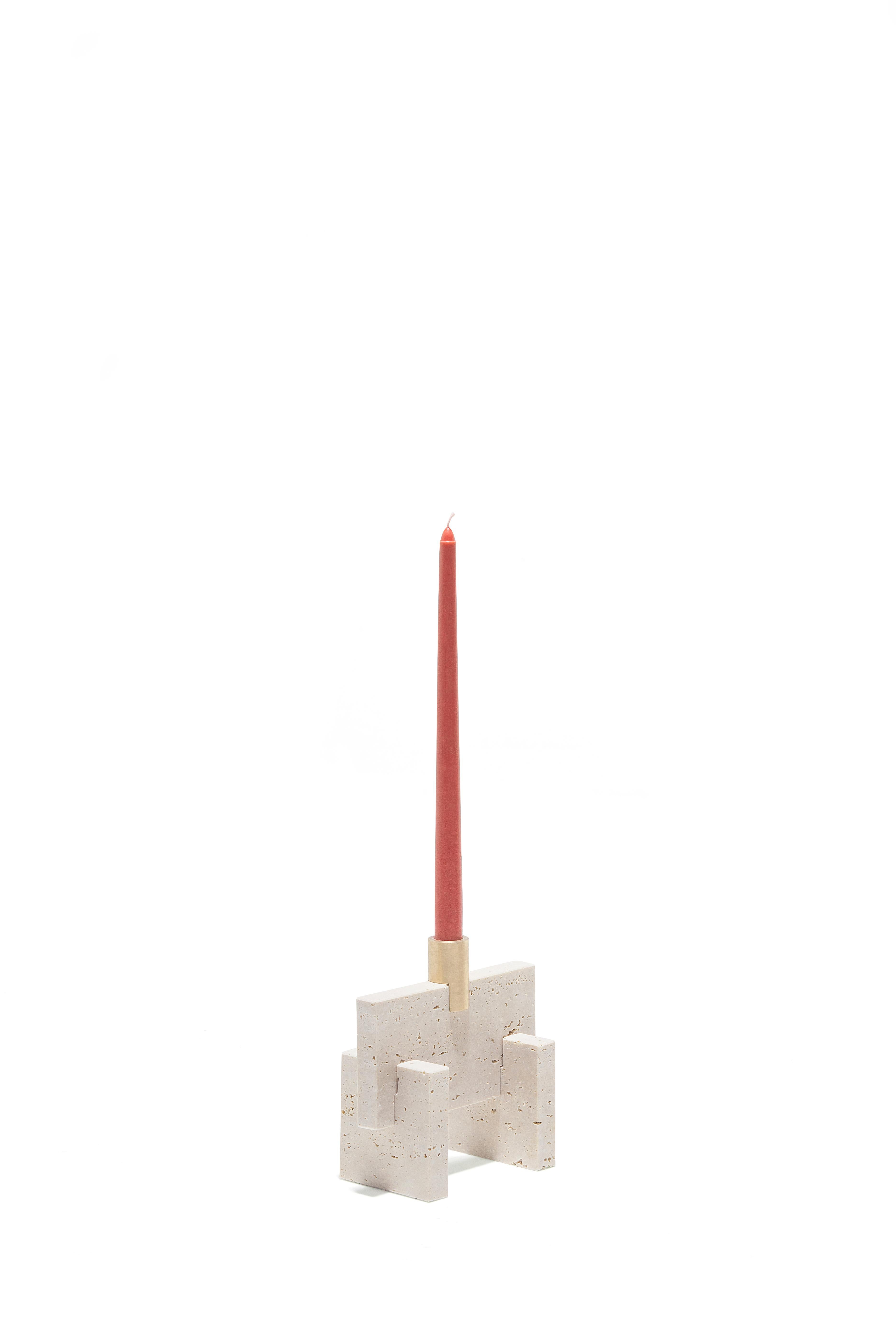 The Fit Candle One is a minimalist style candle holder made of treated Travertine marble. This candle holder is composed by three marble pieces and a solid brass piece, all of them assembled in a logical and harmonious way.
Josep Vila Capdevila,
