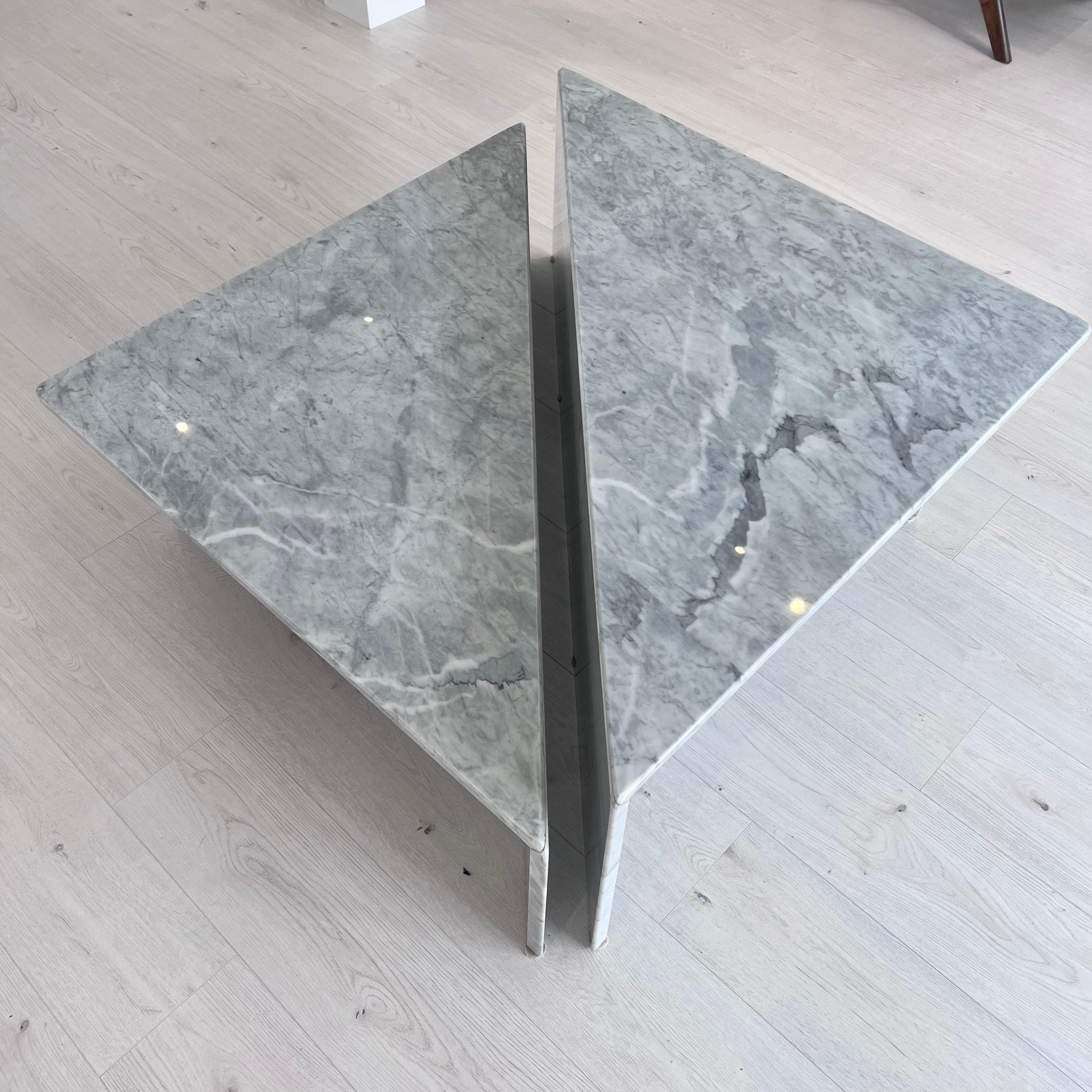 Marble 2 Piece Coffee Table, 1970s Italy In Good Condition For Sale In Los Angeles, CA