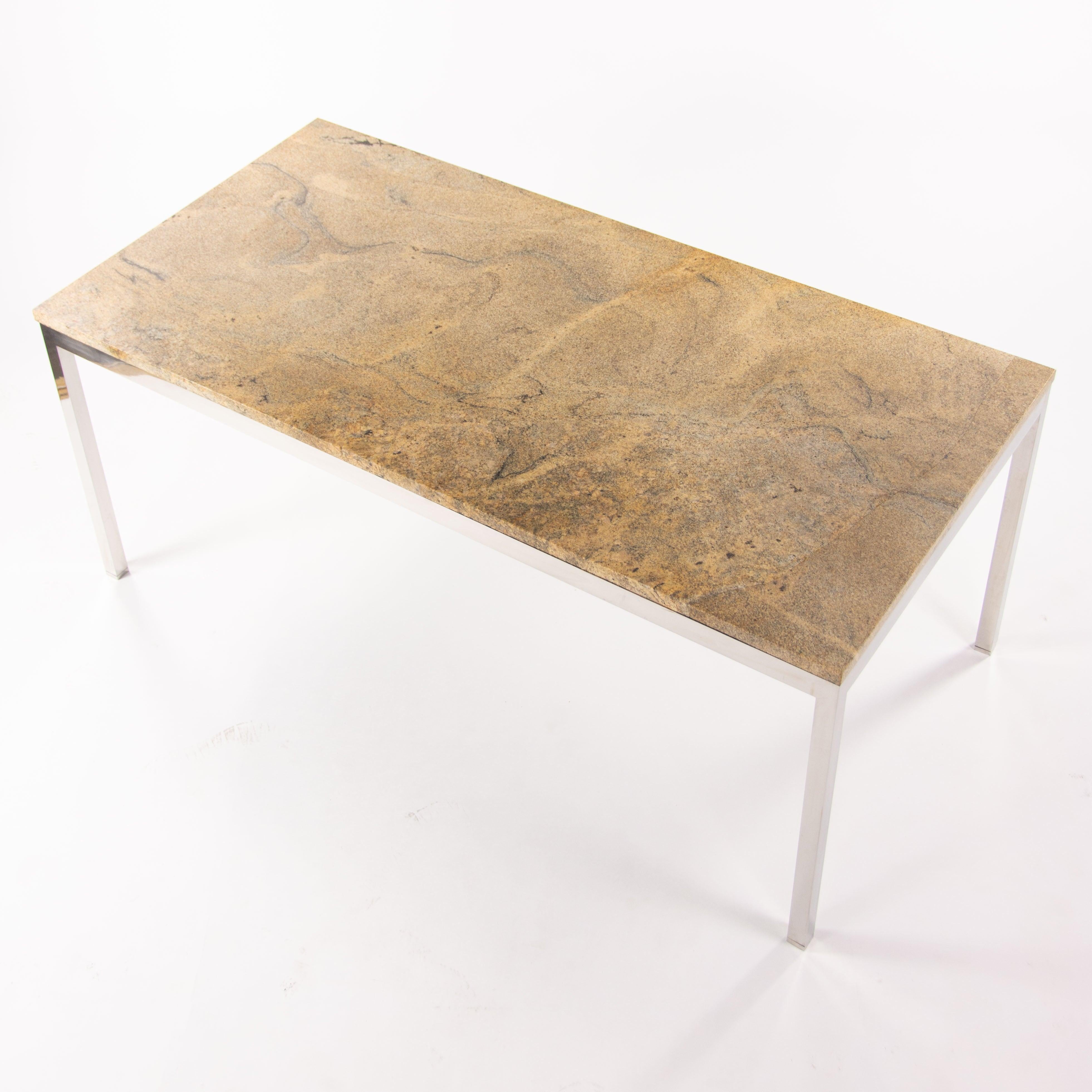 Listed for sale is a stunning custom contract stone desk/conference/dining table in exceptionally nice condition. The top has some light wear and was used as an executive desk. See photos for condition. 
List price on this piece is $8-10k This