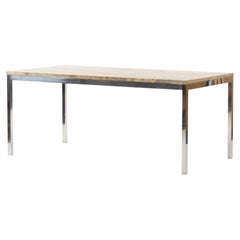 Used Marble 6x3 Meeting Dining Conference Table Tan w/ Steel Base from SOM Project