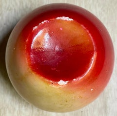 Décoration figurative de pomme rouge et jaune en marbre/albâtre