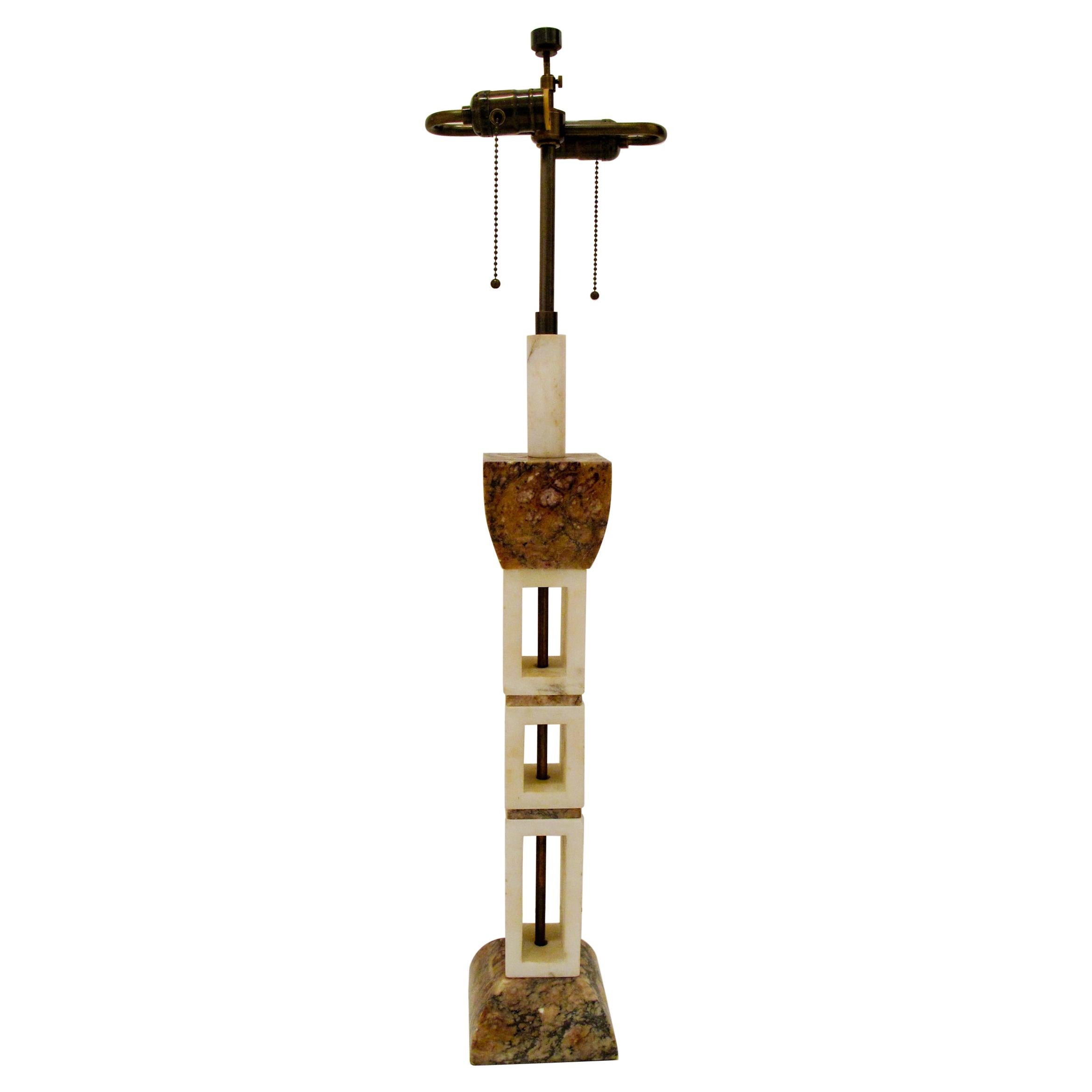 Lampada in marmo e alabastro