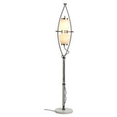 Marble and aluminum floor lamp, Reggiani circa 1960