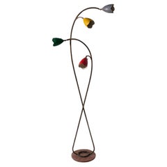 Marble and Aluminum Italian Floor Lamp