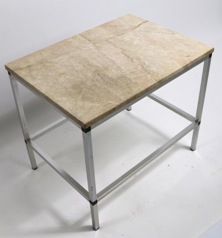 Marble and Aluminum Side Table after McCobb 6