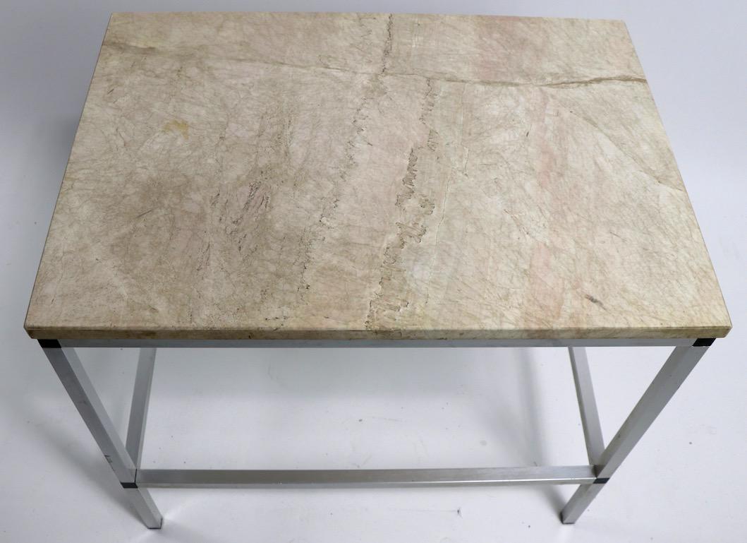 Marble and Aluminum Side Table after McCobb 11