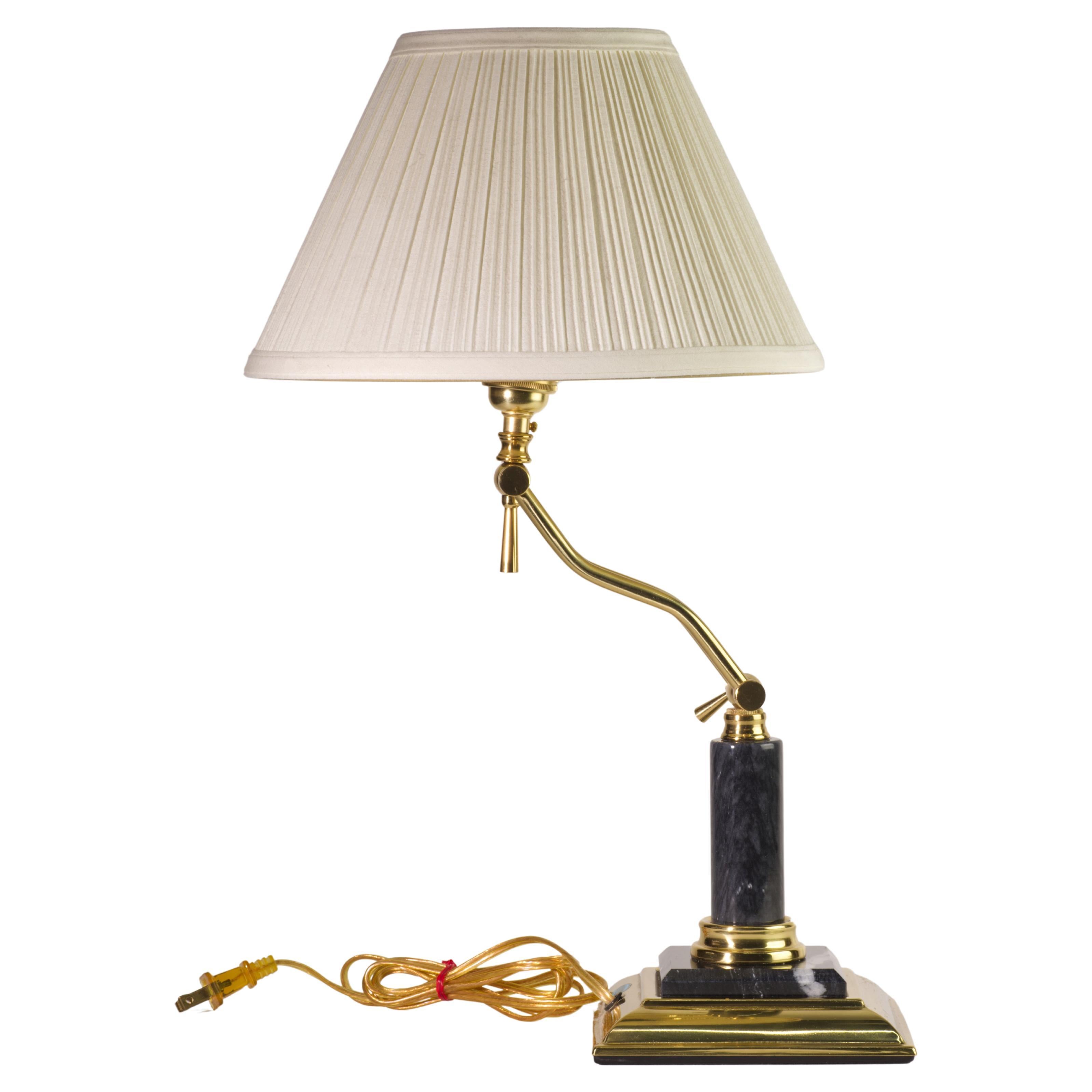 Marble and Brass adjustable table lamp. 1970s