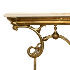 Marble and Brass Art Nouveau Console Table