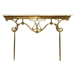 Marble and Brass Art Nouveau Console Table