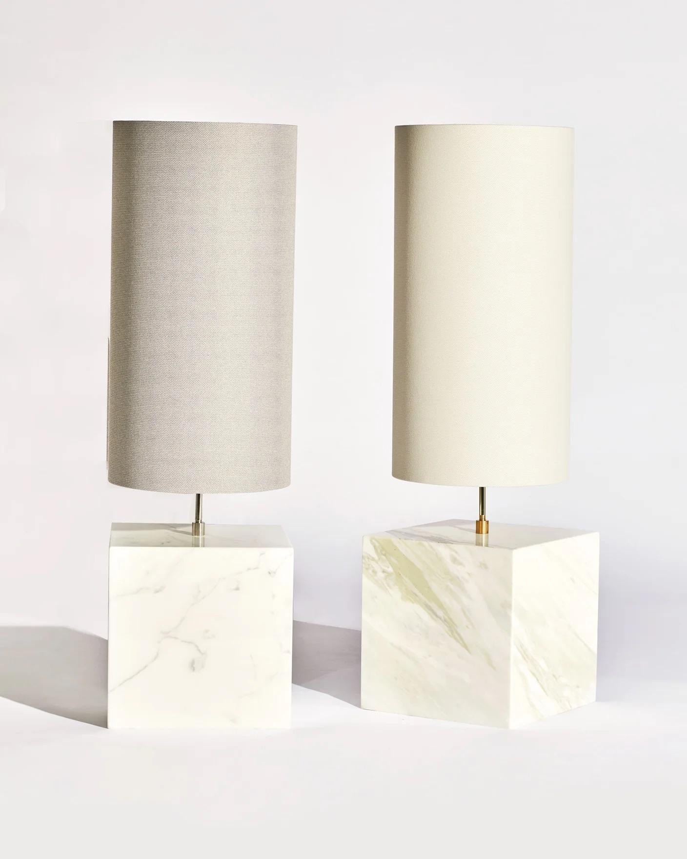 Marble and Brass Coexist Table Lamp 'Large' by Slash Objects - Floor Sample In Good Condition For Sale In Brooklyn, NY