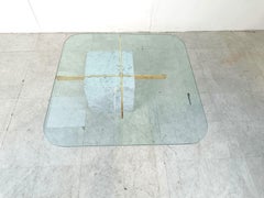 Marble and brass coffee table by Artedi, 1980s