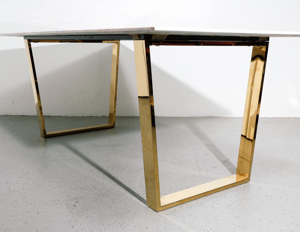 brass and marble dining table