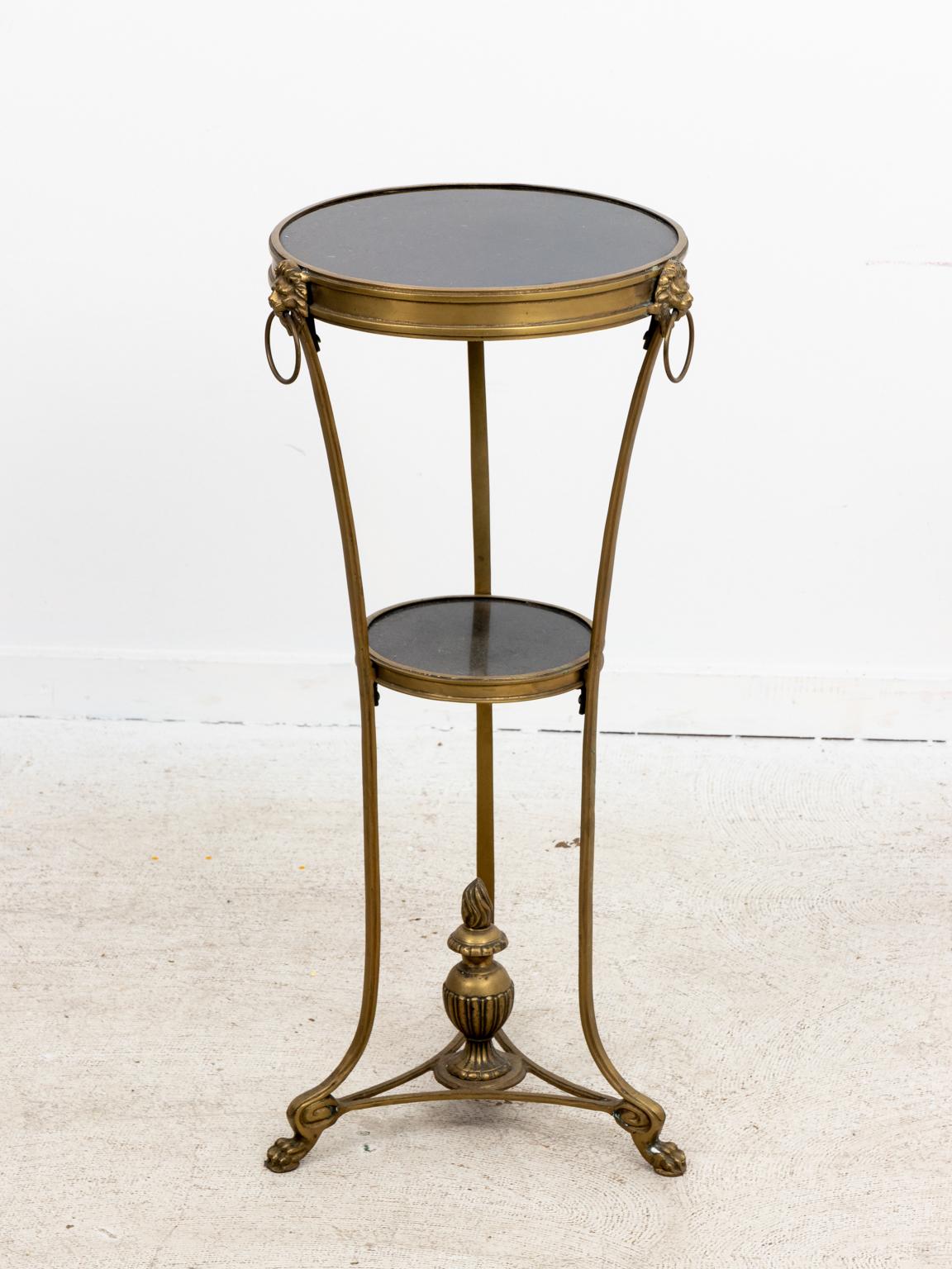 Empire Marble and Brass Gueridon Side Table
