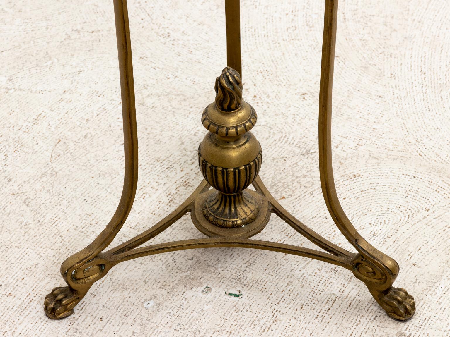 20th Century Marble and Brass Gueridon Side Table