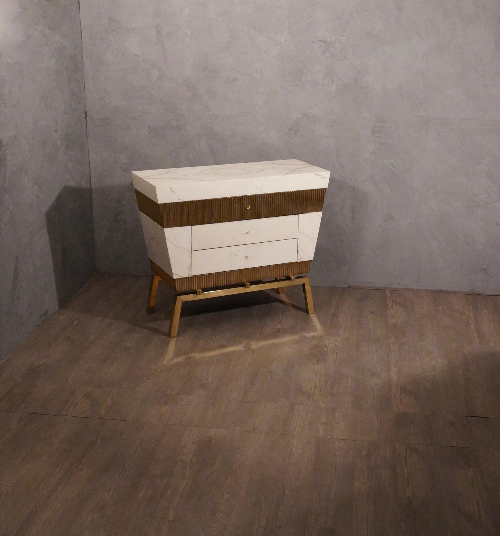 Marble and Brass Italian Chest of Drawers, 2016 5