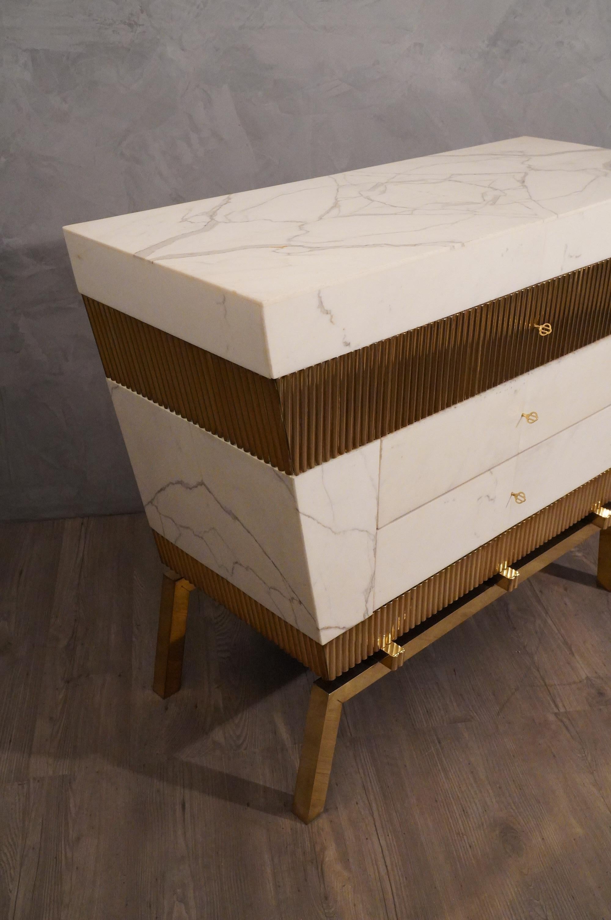 Marble and Brass Italian Chest of Drawers, 2016 8