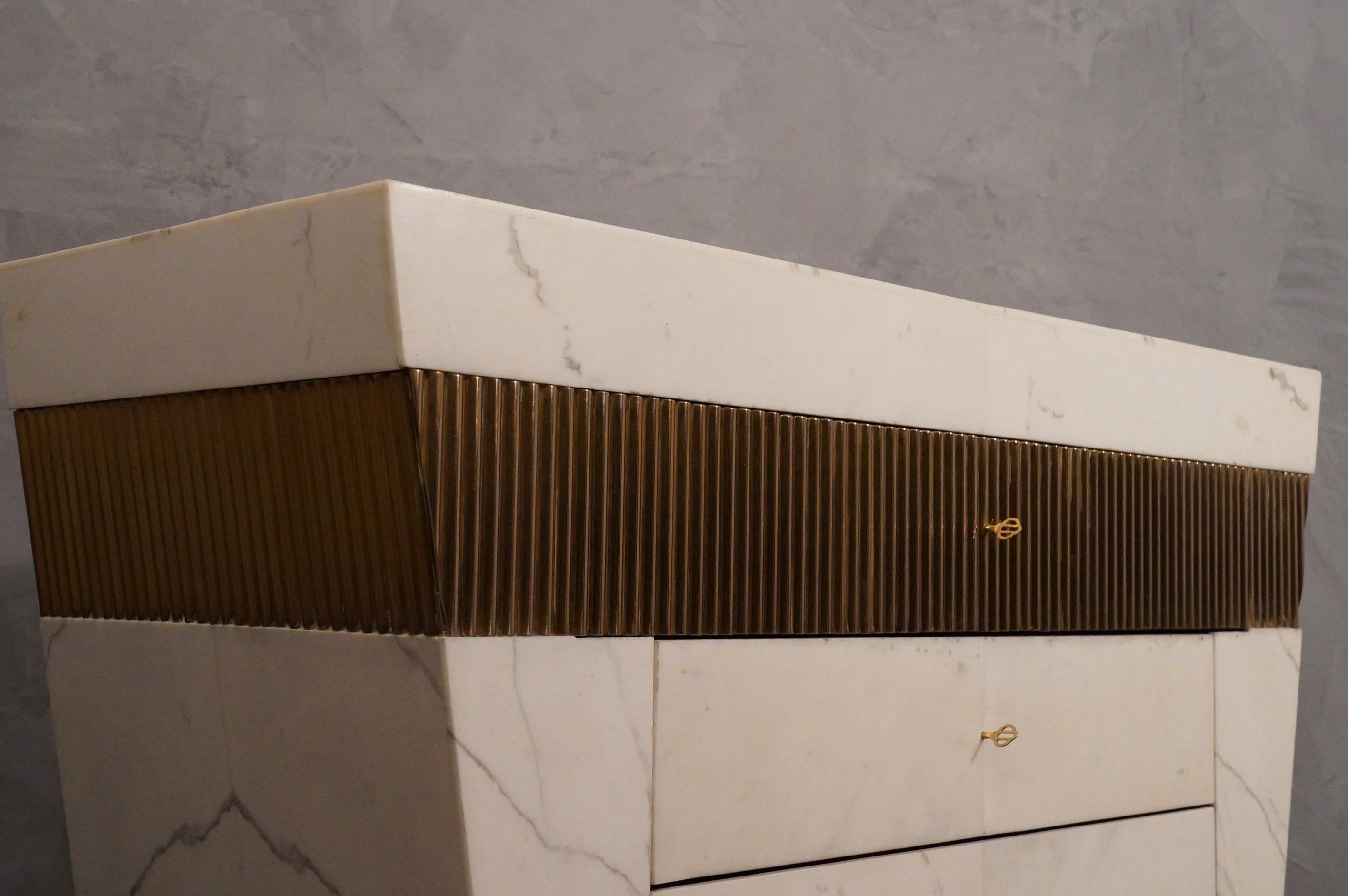 Marble and Brass Italian Chest of Drawers, 2016 2