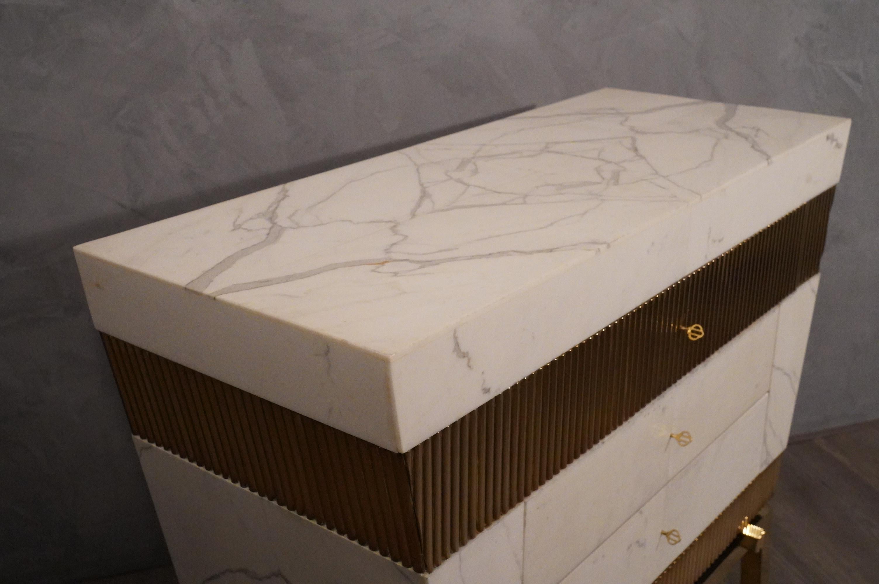 Marble and Brass Italian Chest of Drawers, 2016 4
