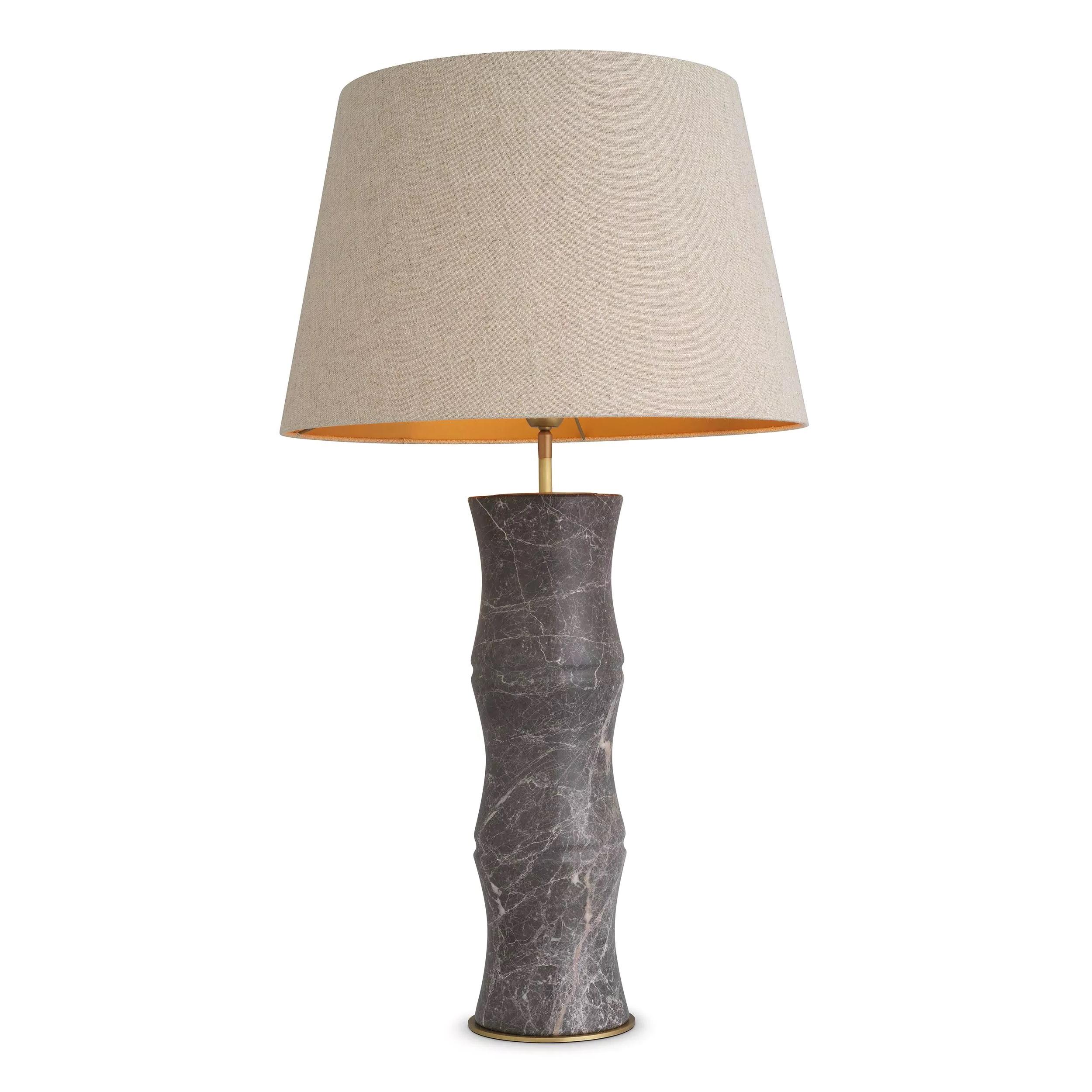 Contemporary Marble and Brass Large Table Lamp For Sale