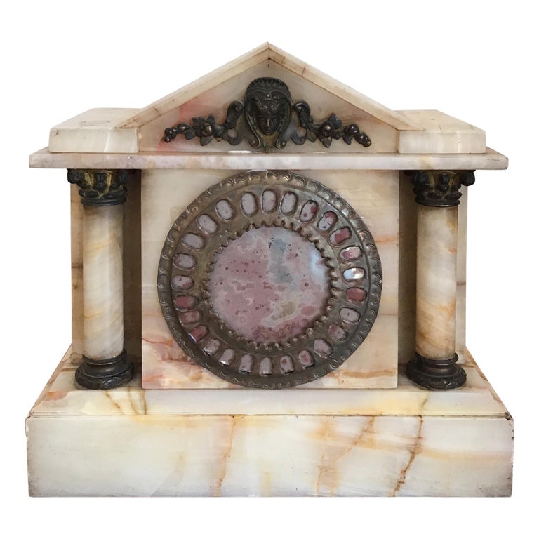 Marble and Brass Late 19th Century Clock Case For Sale at 1stDibs