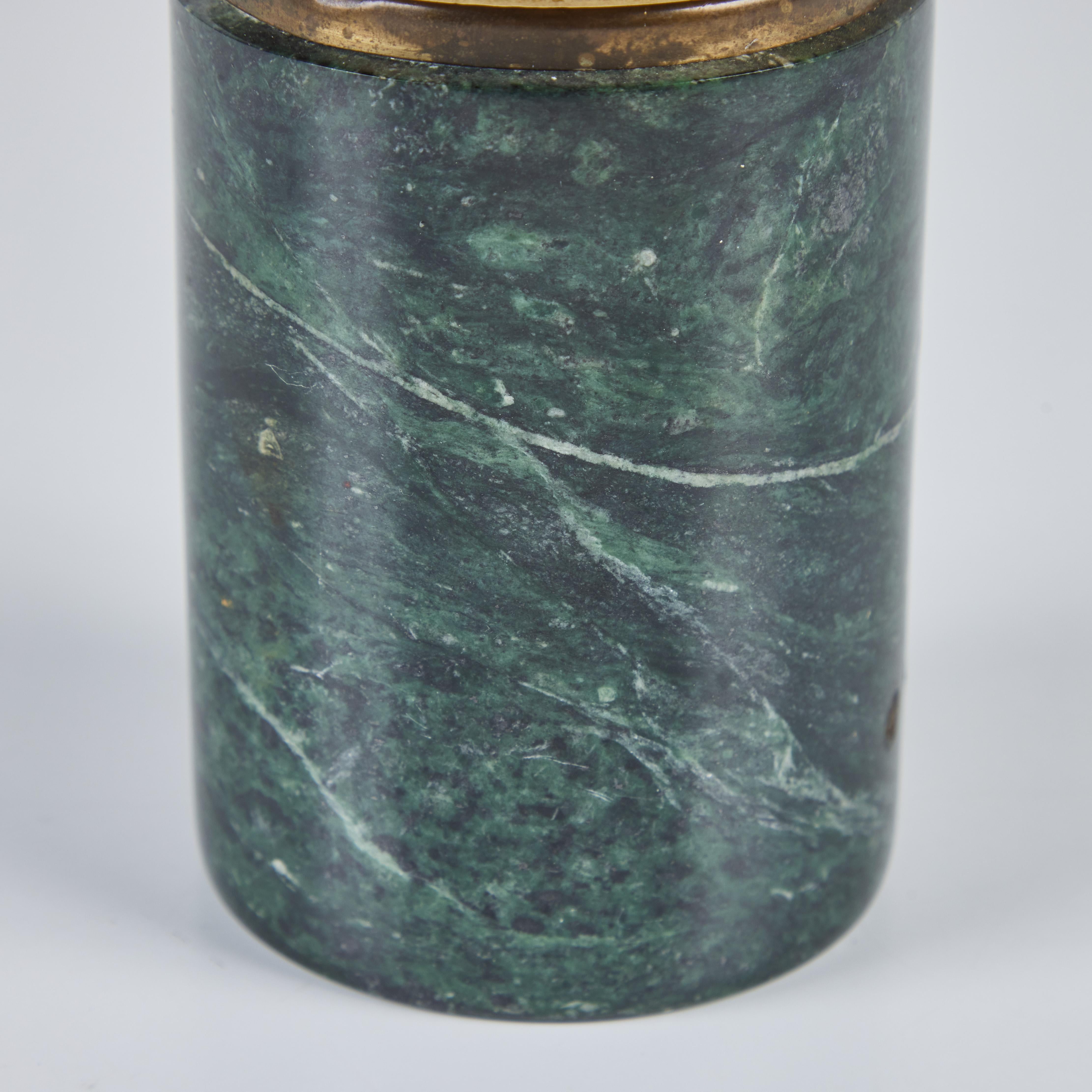 Marble and Brass Lidded Canister For Sale 3