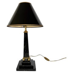 Marble and Brass Obelisk Table Lamp, Late 19th Century