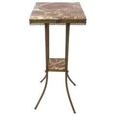 Marble and Brass Pedestal Column
