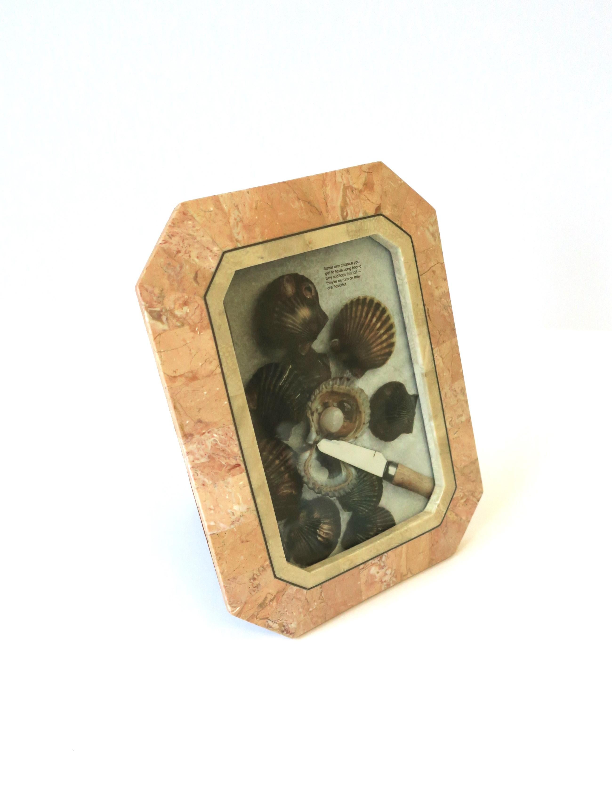 Marble and Brass Picture Frame by Designer Maitland Smith, circa 1980s For Sale 3