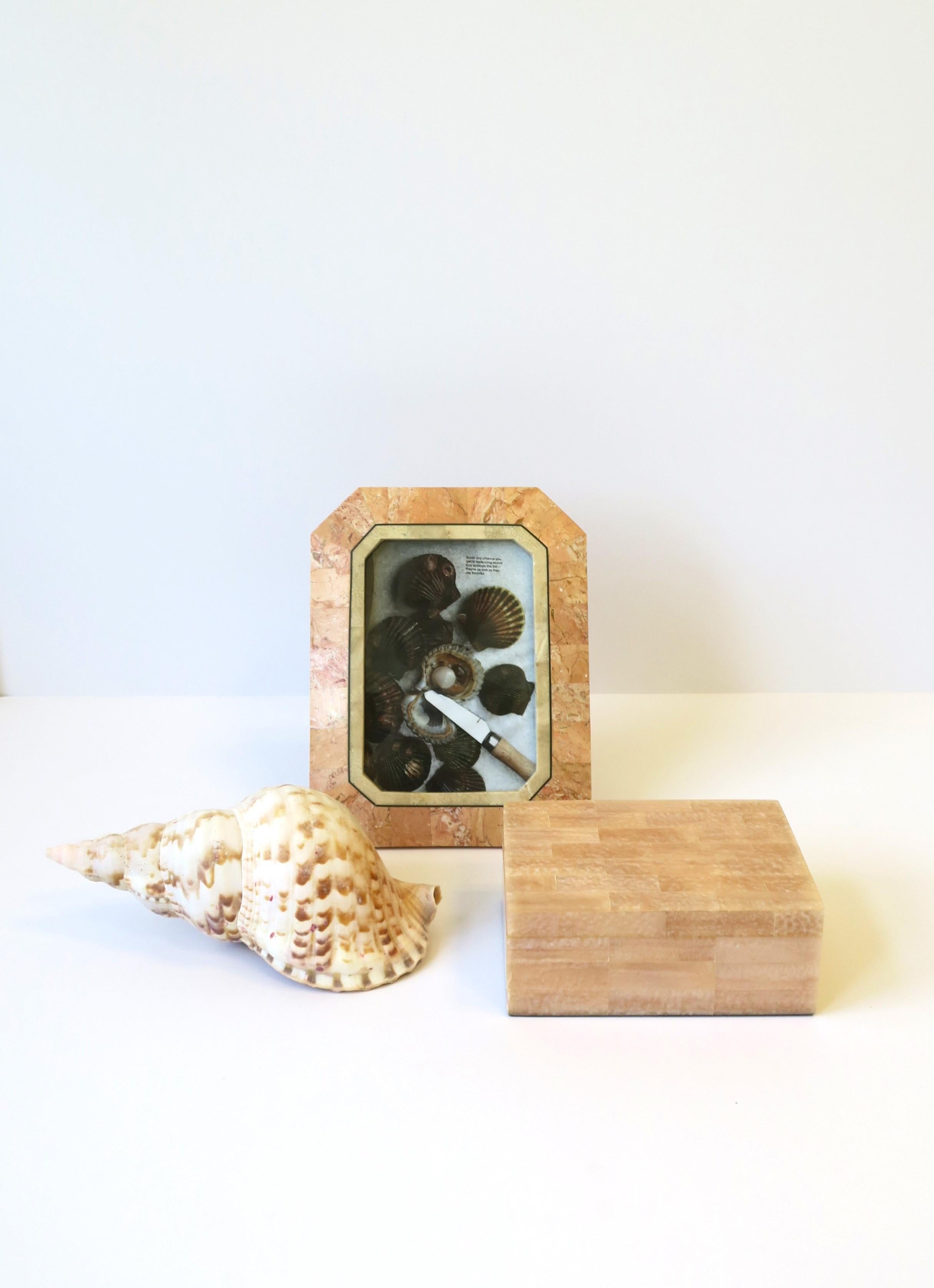 Marble and Brass Picture Frame by Designer Maitland Smith, circa 1980s For Sale 5