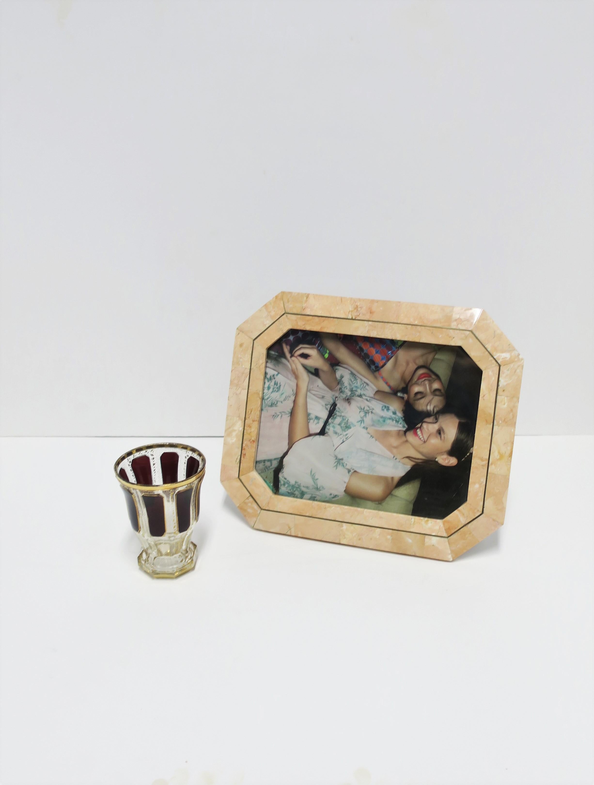 Marble and Brass Picture Frame by Designer Maitland Smith, ca. 1980s For Sale 7