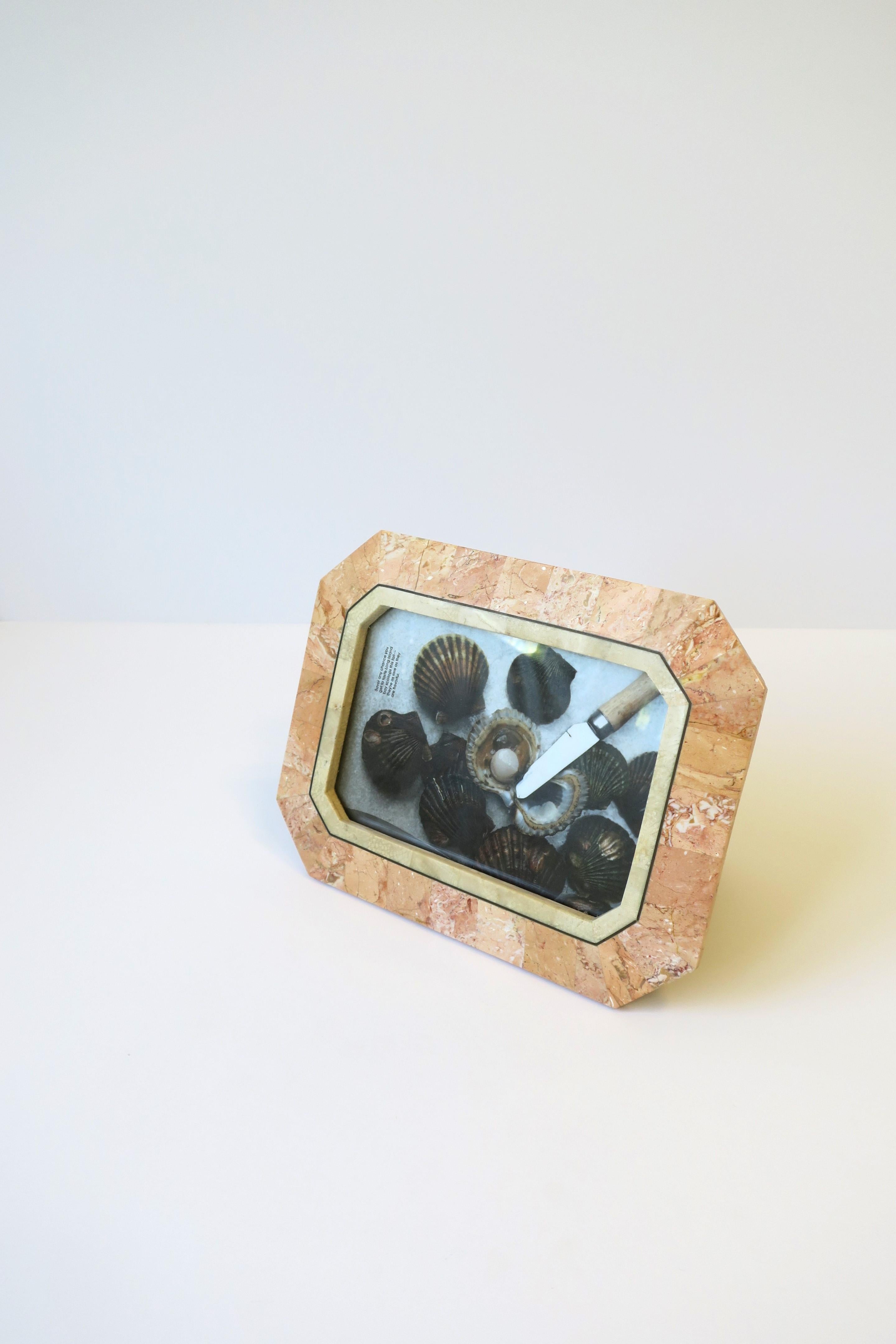 Marble and Brass Picture Frame by Designer Maitland Smith, circa 1980s For Sale 7