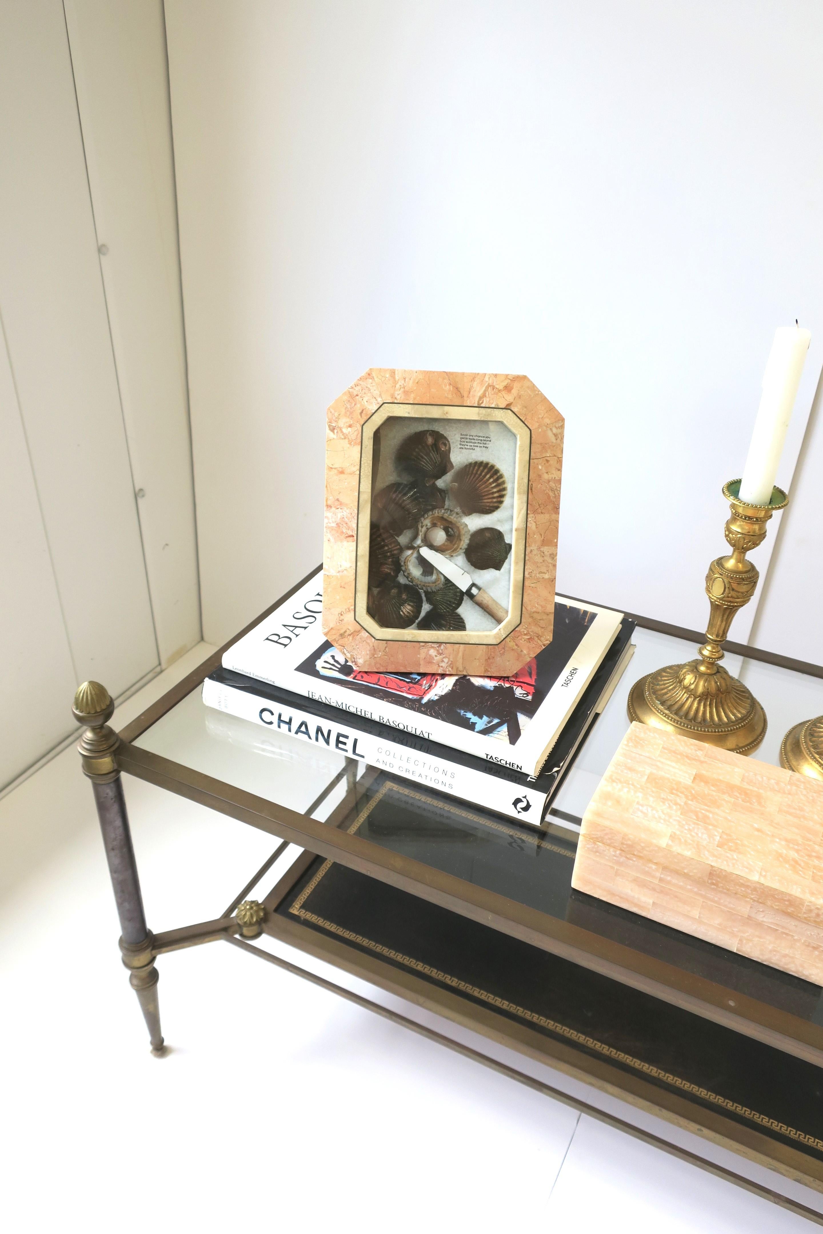 Marble and Brass Picture Frame by Designer Maitland Smith, circa 1980s For Sale 2