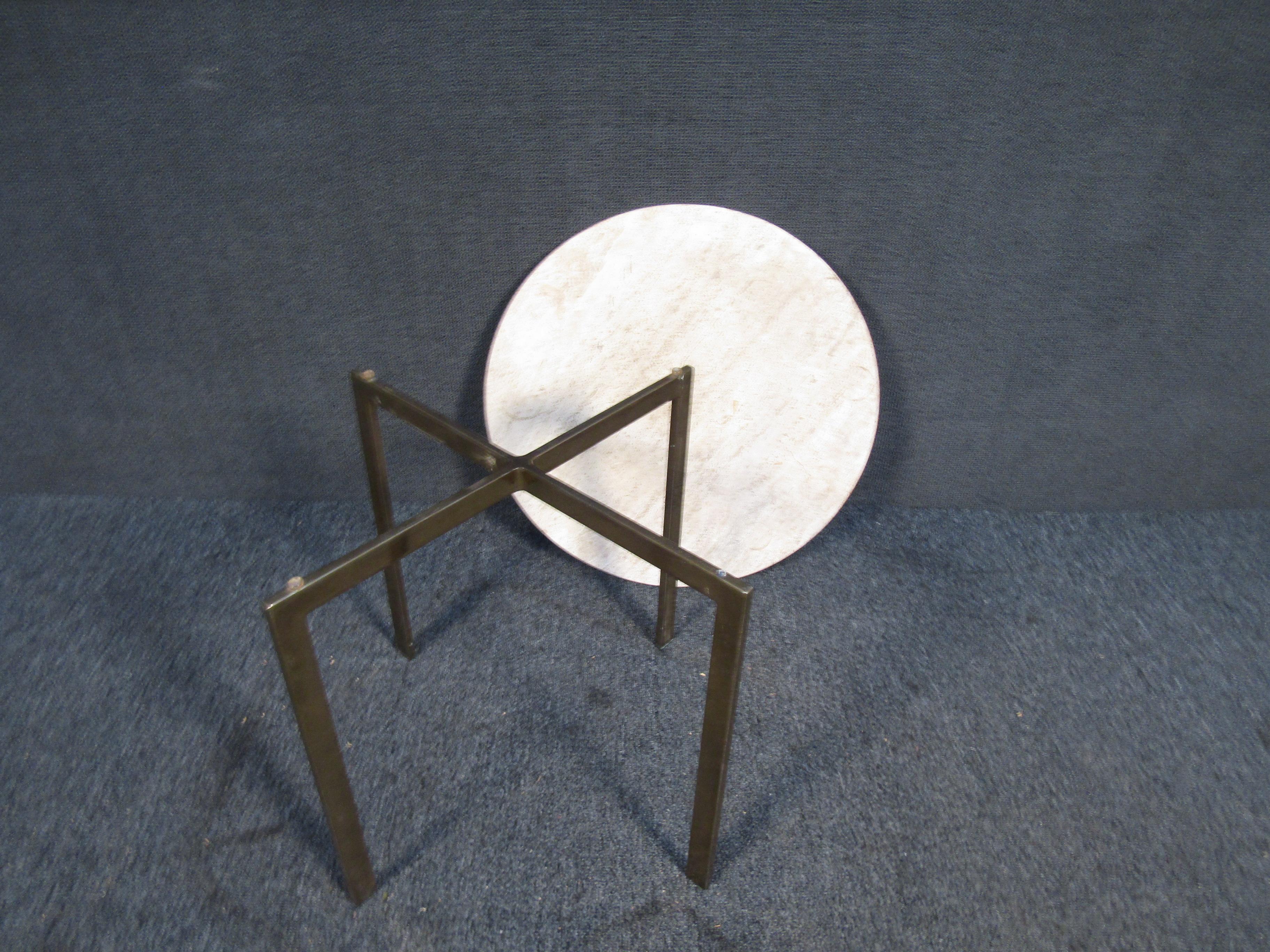brass and marble side tables